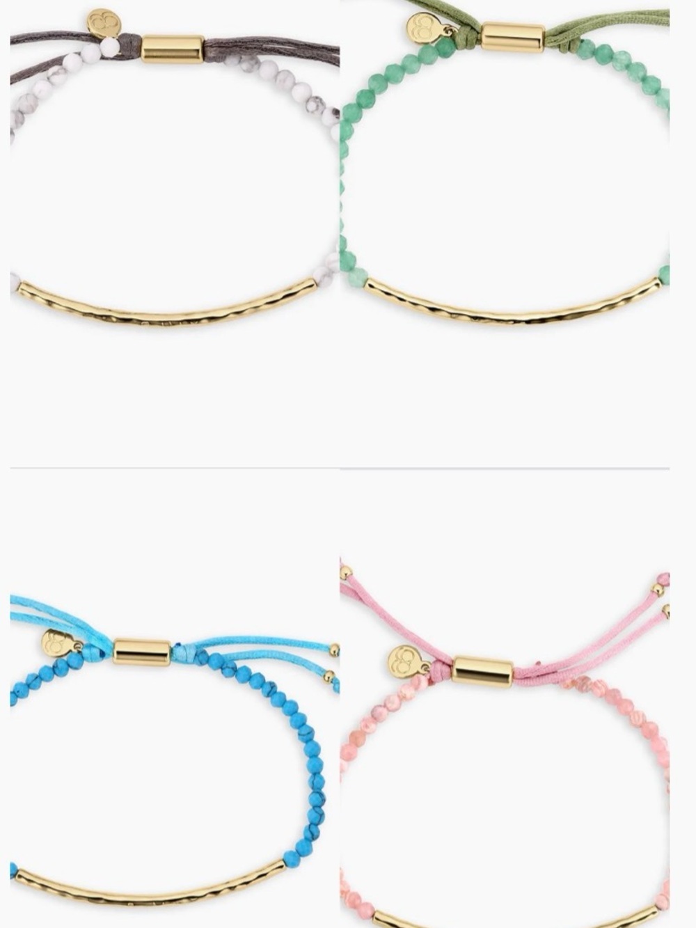 Four Gorjana Power Gemstone Bracelet set  Howlite Rhodochrosite Turquoise …